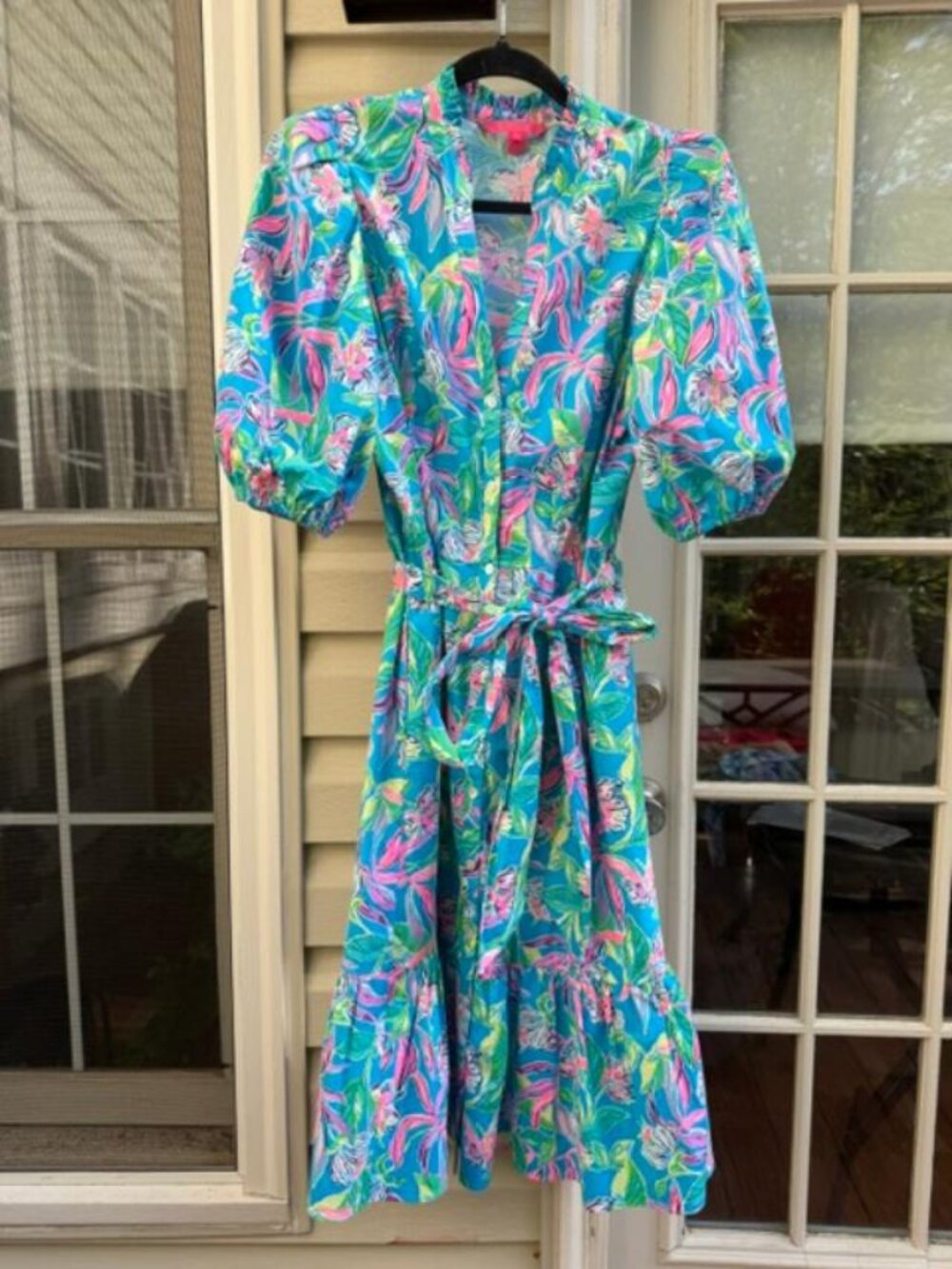 Lilly Pulitzer SHONA STRETCH SHIRTDRESS Formentera Turquoise, Size 8